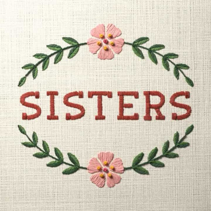 Sisters: preview of the stitched design