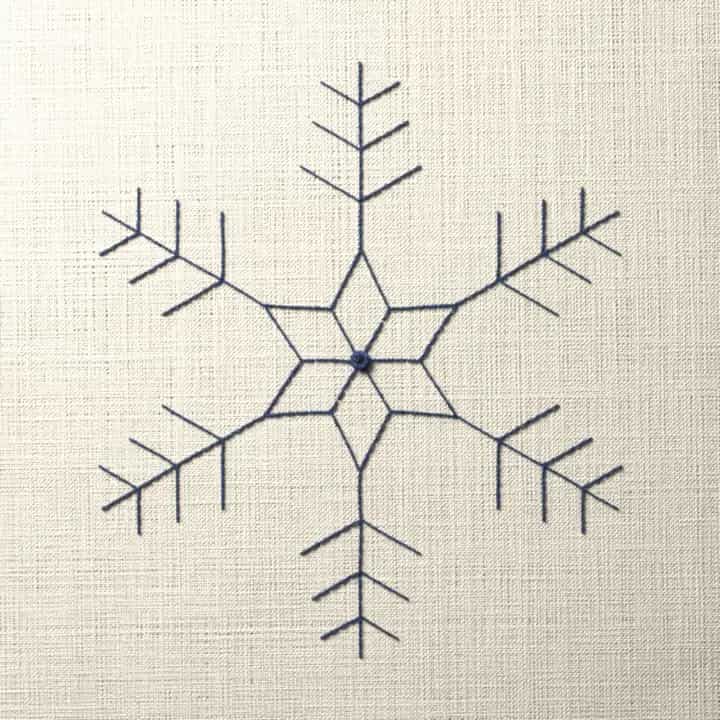 Frost star snowflake: preview of the stitched design