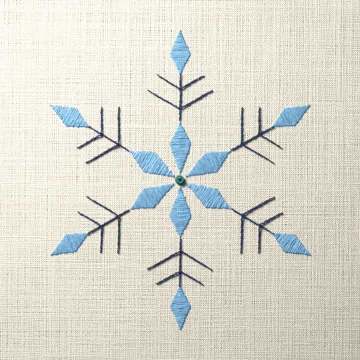Ice shard snowflake: preview of the stitched design