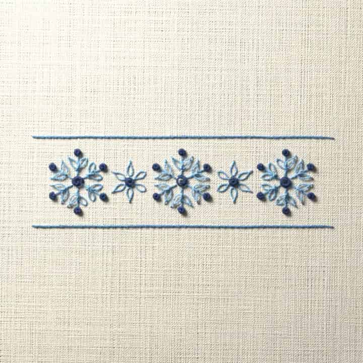 Snowflake row edging: preview of the stitched design