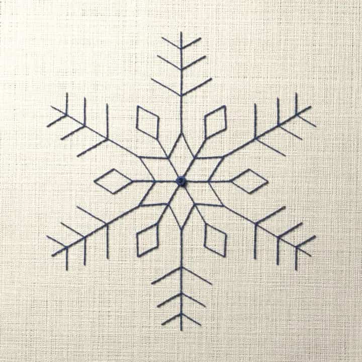 Twelve point snowflake: preview of the stitched design