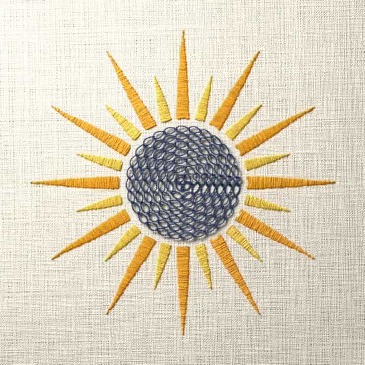 Solar eclipse corona: preview of the stitched design