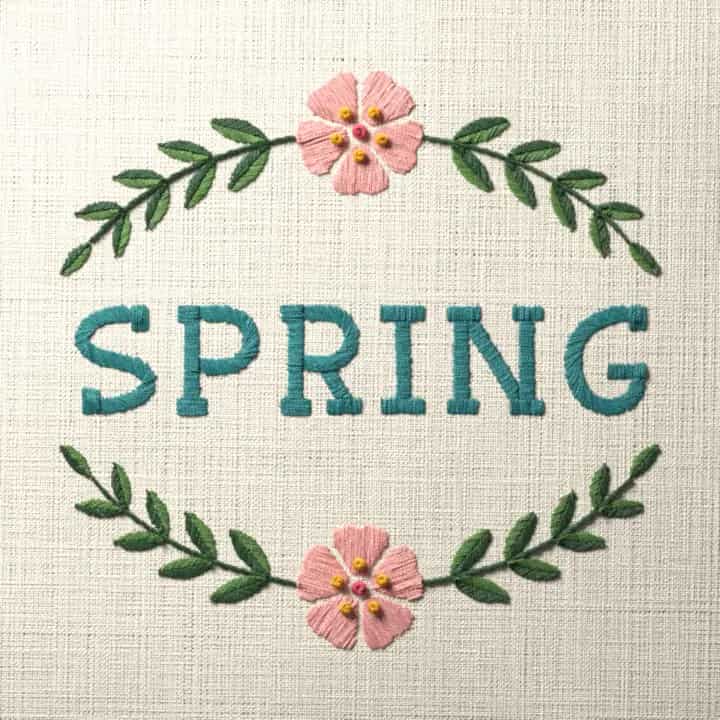 Spring: preview of the stitched design