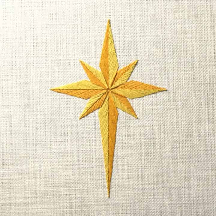 Star of Bethlehem: preview of the stitched design