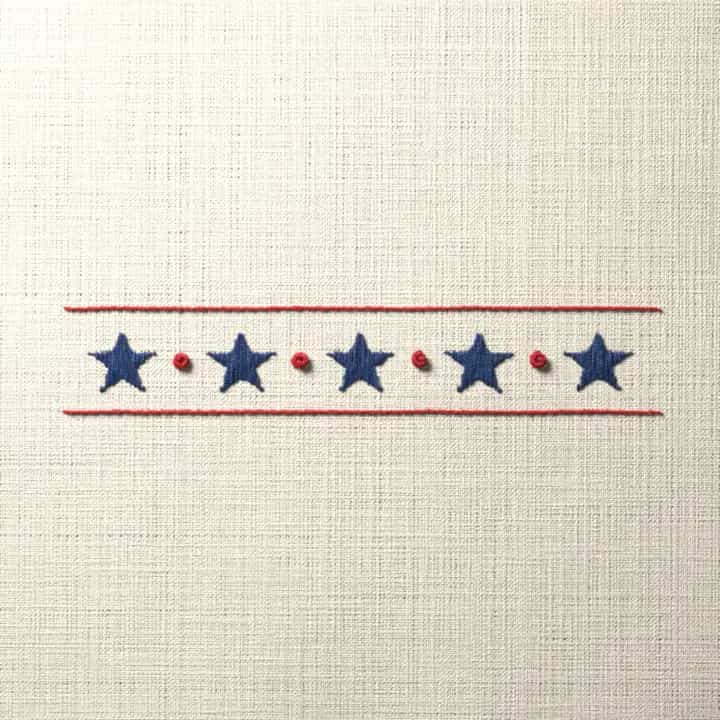 Star row edging: preview of the stitched design