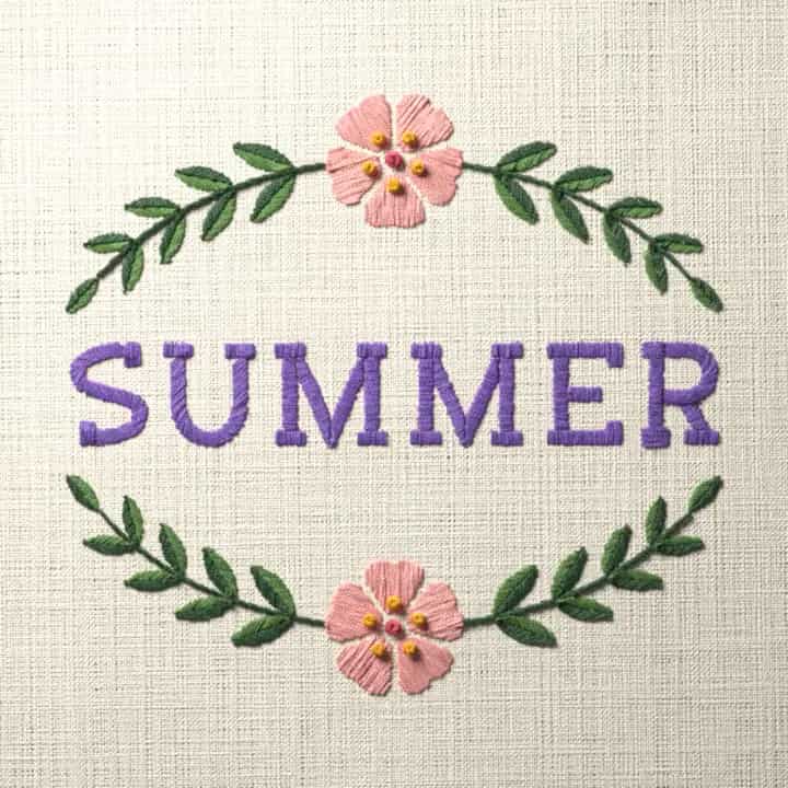 Summer: preview of the stitched design