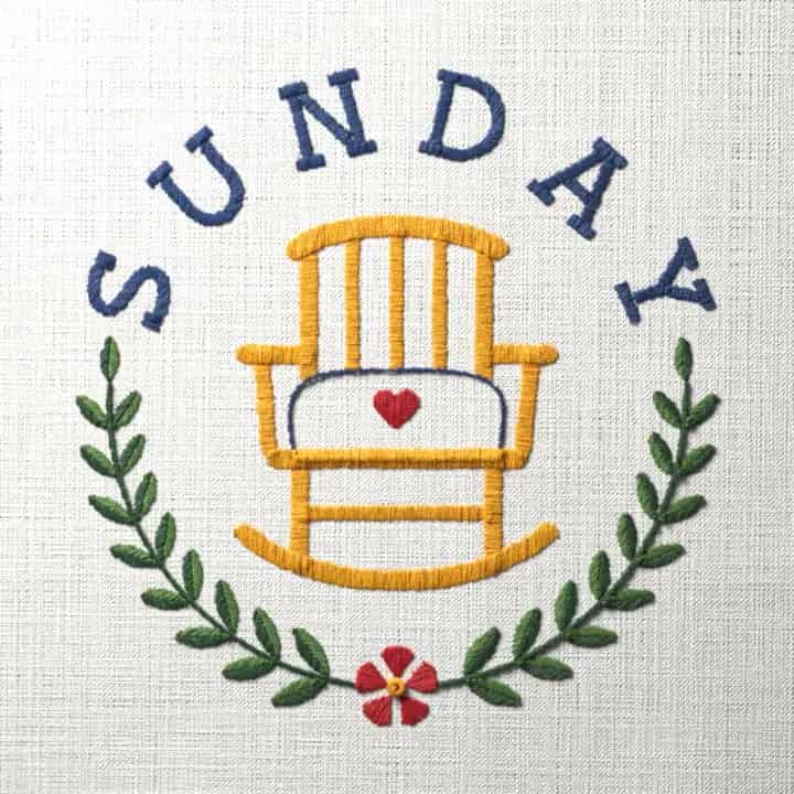 Sunday day of rest: preview of the stitched design