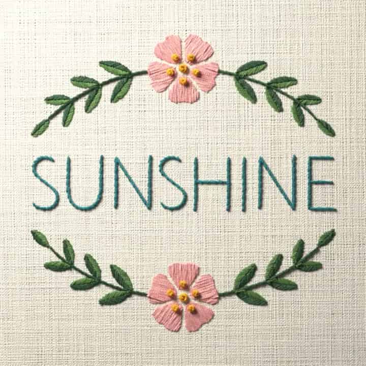 Sunshine: preview of the stitched design