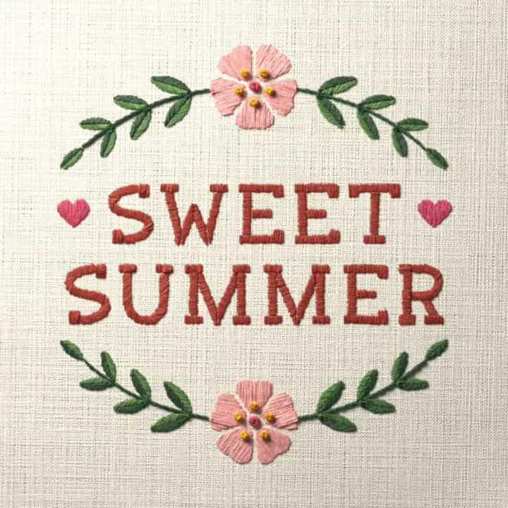 Sweet summer: preview of the stitched design