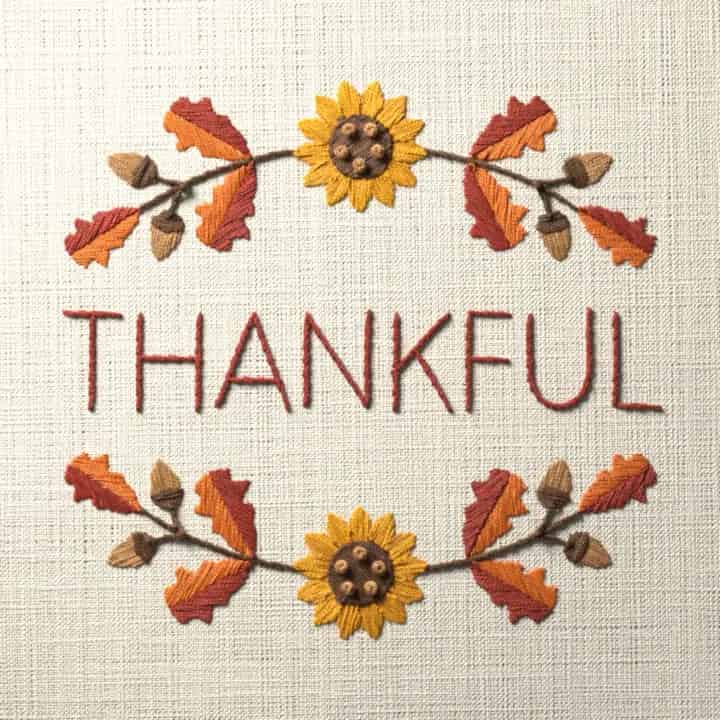 Thankful: preview of the stitched design