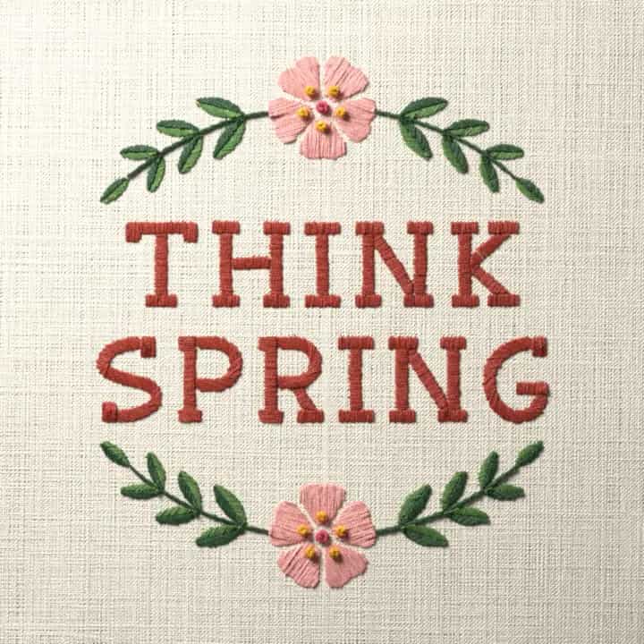 Think spring: preview of the stitched design
