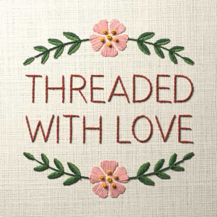Threaded with love: preview of the stitched design