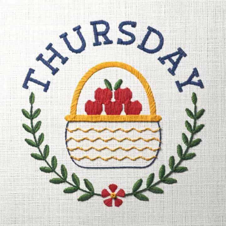 Thursday market day: preview of the stitched design