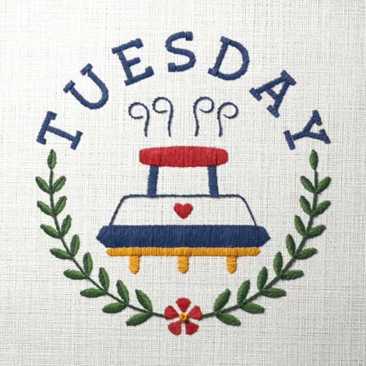 Tuesday ironing day: preview of the stitched design