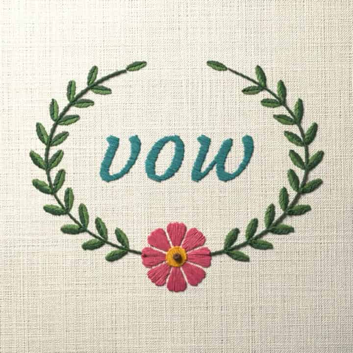 Vow: preview of the stitched design