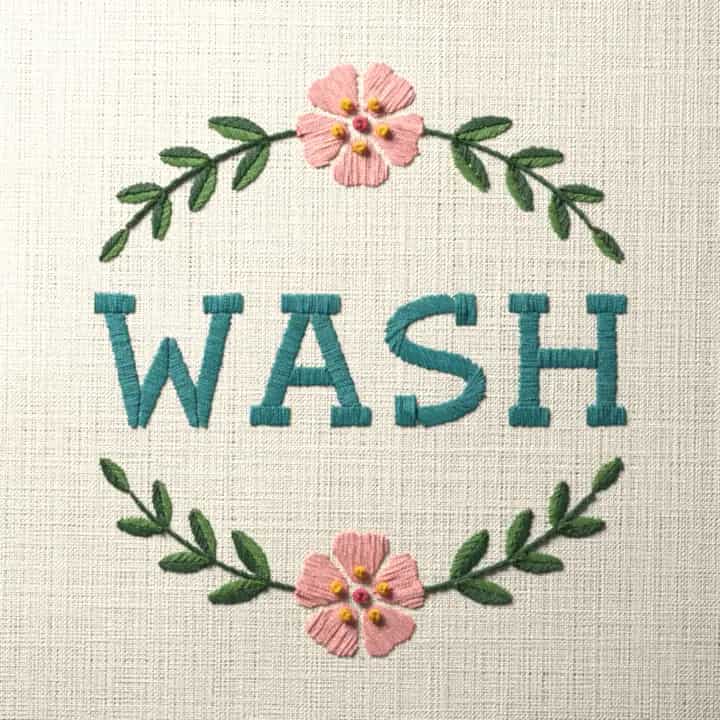 Wash: preview of the stitched design