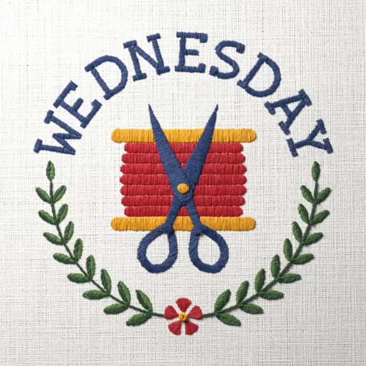 Wednesday mending day: preview of the stitched design