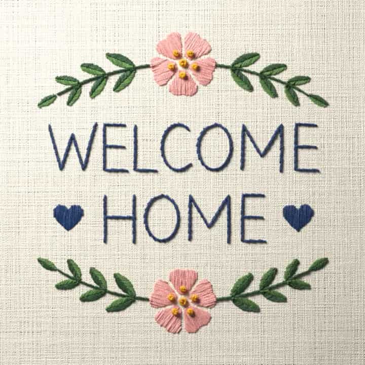 Welcome home: preview of the stitched design