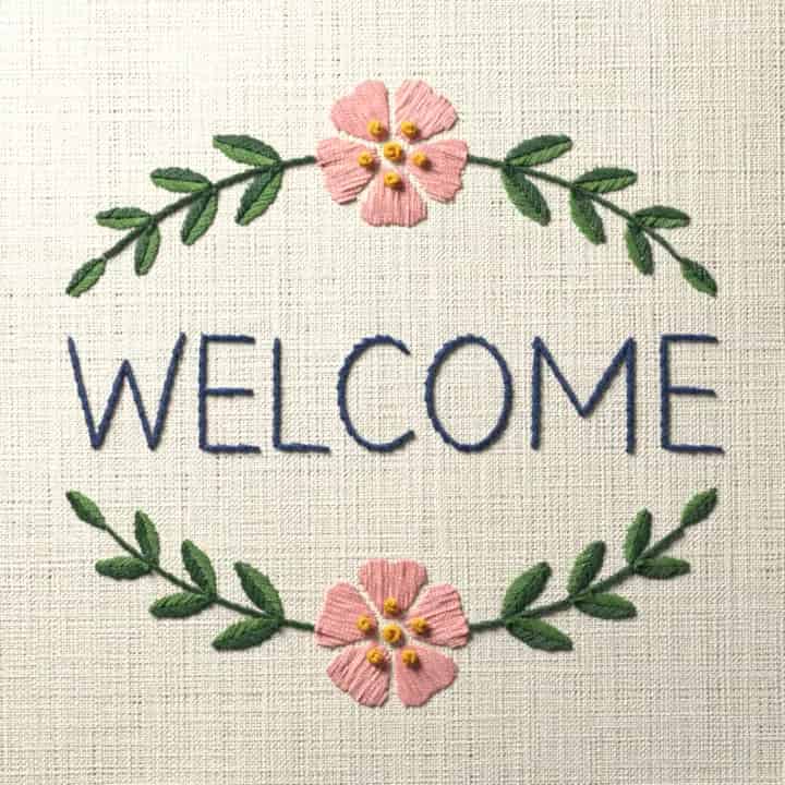 Welcome: preview of the stitched design
