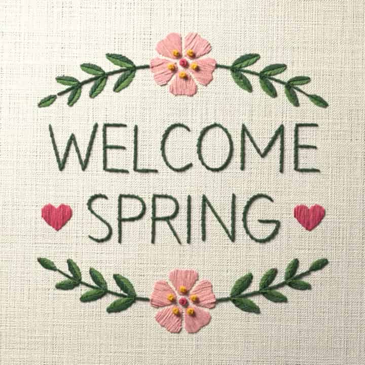 Welcome spring: preview of the stitched design