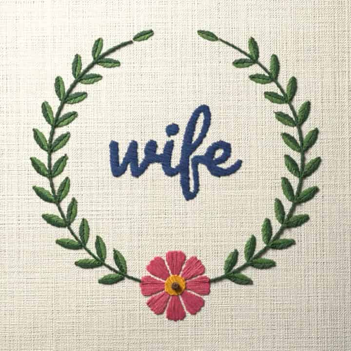 Wife: preview of the stitched design