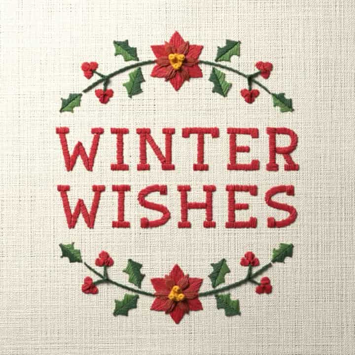 Winter wishes: preview of the stitched design
