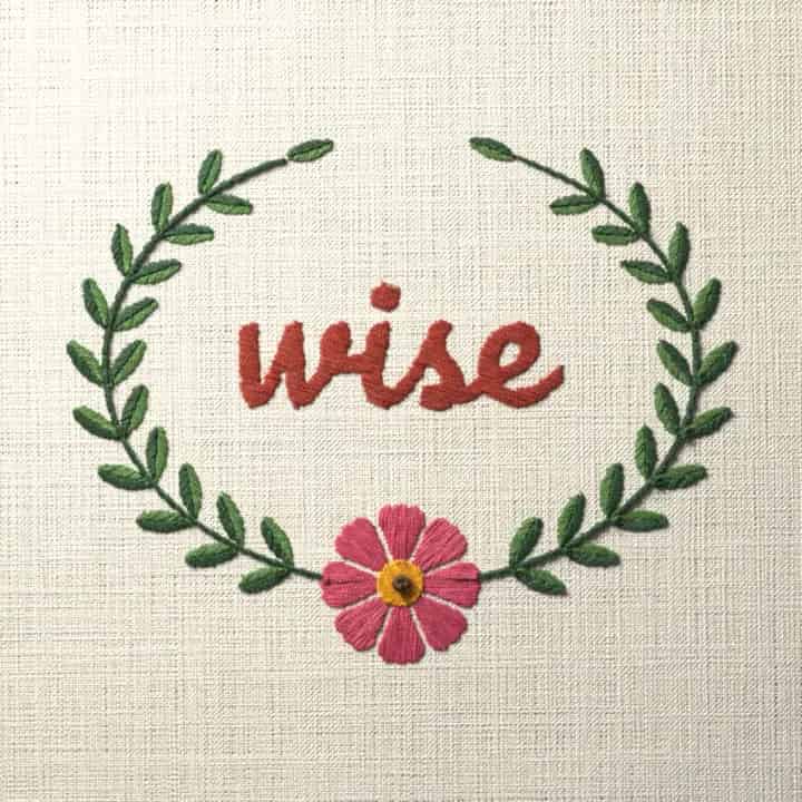 Wise: preview of the stitched design