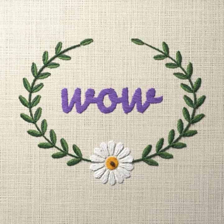 Wow: preview of the stitched design