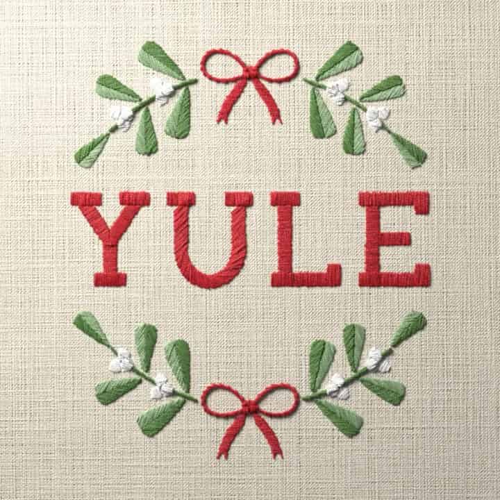 Yule: preview of the stitched design